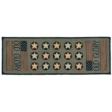 Old Glory Hooked Rug Runner 2' x 6' Park Designs - The Fox Decor